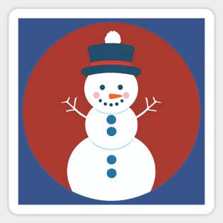 Cute Little Snowman with a Snowball on His Hat Sticker